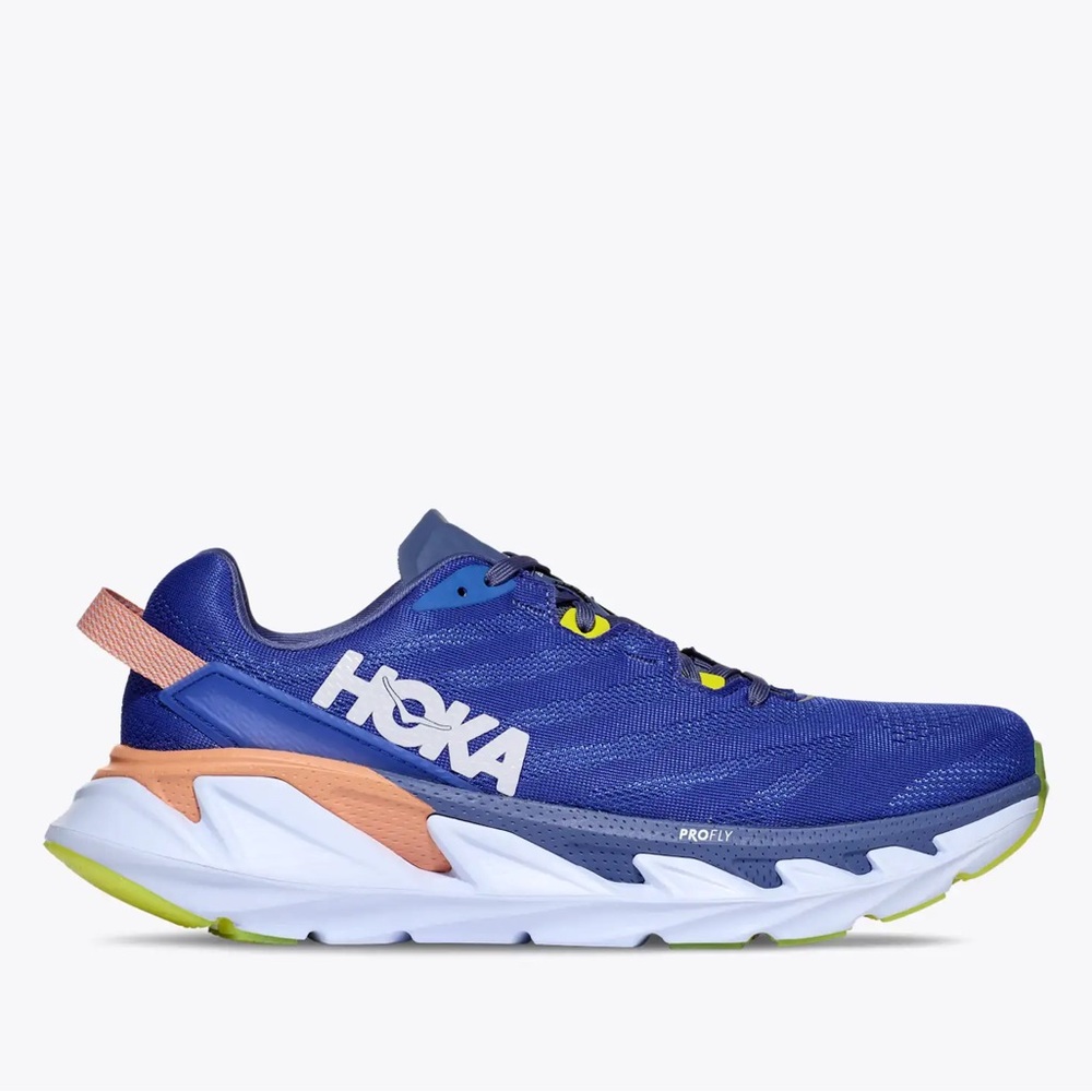 Hoka Vibrant Blue and Peach Sneakers Size 8